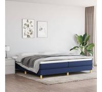 vidaXL Giroletto a Molle con Materasso Blu 200x200 cm in Tessuto