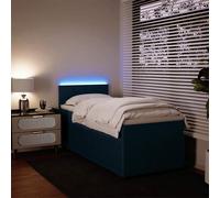 vidaXL Giroletto a Molle con Materasso Blu 80x200 cm in Velluto