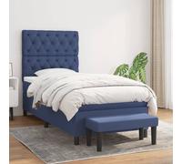 vidaXL Giroletto a Molle con Materasso Blu 80x200 cm inTessuto