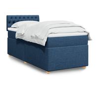 vidaXL Giroletto a Molle con Materasso Blu 80x200 cm inTessuto