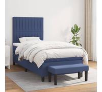 vidaXL Giroletto a Molle con Materasso Blu 80x200 cm inTessuto