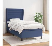 vidaXL Giroletto a Molle con Materasso Blu 90x200 cm inTessuto