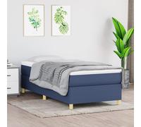 VidaXL Giroletto a Molle con Materasso Blu 90x200 cm inTessuto