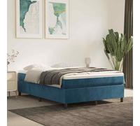 vidaXL Giroletto a Molle con Materasso Blu Scuro 140x190 cm in Velluto