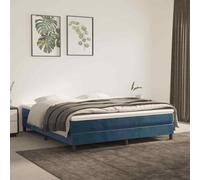 vidaXL Giroletto a Molle con Materasso Blu Scuro 180x200 cm in Velluto