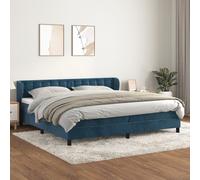 vidaXL Giroletto a Molle con Materasso Blu Scuro 200x200 cm in Velluto