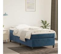 vidaXL Giroletto a Molle con Materasso Blu Scuro 90x200 cm in Velluto