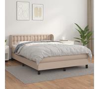 vidaXL Giroletto a Molle con Materasso Cappuccino 140x190cm Similpelle