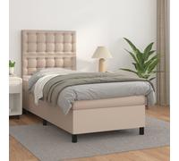 vidaXL Giroletto a Molle con Materasso Cappuccino 80x200 cm Similpelle