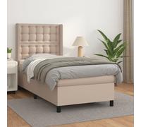 vidaXL Giroletto a Molle con Materasso Cappuccino 90x200 cm Similpelle
