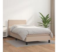 vidaXL Giroletto a Molle con Materasso Cappuccino 90x200 cm Similpelle