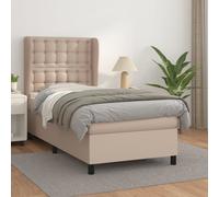vidaXL Giroletto a Molle con Materasso Cappuccino 90x200 cm Similpelle