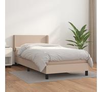 vidaXL Giroletto a Molle con Materasso Cappuccino 90x200 cm Similpelle