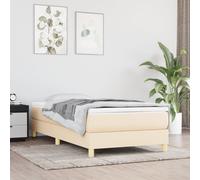vidaXL Giroletto a molle con materasso – Crema 100×200 cm in tessuto