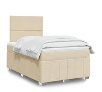 vidaXL Giroletto a Molle con Materasso Crema 120x190 cm in Tessuto