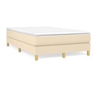 vidaXL Giroletto a Molle con Materasso Crema 120x190 cm in Tessuto