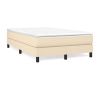 vidaXL Giroletto a Molle con Materasso Crema 120x190 cm in Tessuto