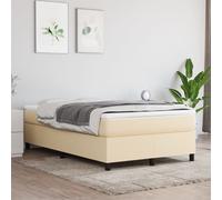 vidaXL Giroletto a Molle con Materasso Crema 120x200 cm in Tessuto