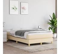 vidaXL Giroletto a Molle con Materasso Crema 120x200 cm in Tessuto