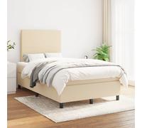 vidaXL Giroletto a Molle con Materasso Crema 120x200 cm in Tessuto