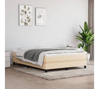 vidaXL Giroletto a Molle con Materasso Crema 140x19 cm in Tessuto