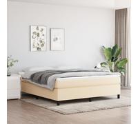 vidaXL Giroletto a Molle con Materasso Crema 180x200 cm in Tessuto