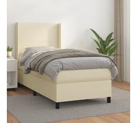 vidaXL Giroletto a Molle con Materasso Crema 80x200 cm in Similpelle
