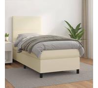 vidaXL Giroletto a Molle con Materasso Crema 80x200 cm in Similpelle