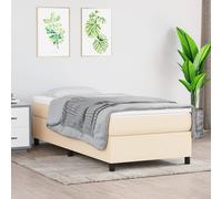 vidaXL Giroletto a Molle con Materasso Crema 80x200 cm inTessuto