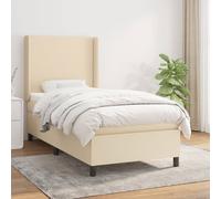 VidaXL Giroletto a Molle con Materasso Crema 90x200 cm inTessuto