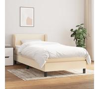 vidaXL Giroletto a Molle con Materasso Crema 90x200 cm inTessuto