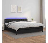 VIDAXL - Giroletto A Molle Con Materasso E Led Nero 200x200cm Similpelle - SPEDIZIONE GRATUITA