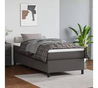vidaXL Giroletto a Molle con Materasso Grgio 80x200 cm in Similpelle