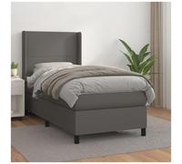 VIDAXL - Giroletto A Molle Con Materasso Grigio 100x200 Cm In Similpelle