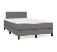 vidaXL Giroletto a Molle con Materasso Grigio 120x190 cm in Similpelle