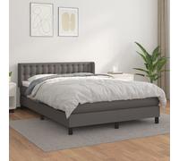 vidaXL Giroletto a Molle con Materasso Grigio 140x200 cm in Similpelle