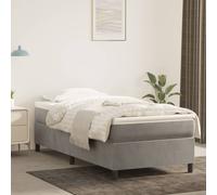 vidaXL Giroletto a Molle con Materasso Grigio Chiaro 100x200cm Velluto