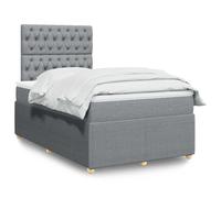 vidaXL Giroletto a Molle con Materasso Grigio Chiaro 120x190cm Tessuto