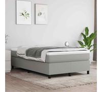 vidaXL Giroletto a Molle con Materasso Grigio Chiaro 120x200cm Tessuto