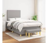 vidaXL Giroletto a Molle con Materasso Grigio Chiaro 120x200cm Tessuto
