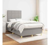 vidaXL Giroletto a Molle con Materasso Grigio Chiaro 120x200cm Tessuto