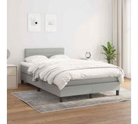 vidaXL Giroletto a Molle con Materasso Grigio Chiaro 120x200cm Tessuto