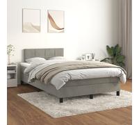 vidaXL Giroletto a Molle con Materasso Grigio Chiaro 120x200cm Velluto