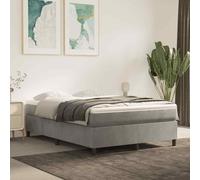 vidaXL Giroletto a Molle con Materasso Grigio Chiaro 140x190cm Velluto