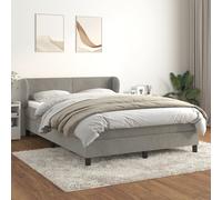 VIDAXL - Giroletto A Molle Con Materasso Grigio Chiaro 140x190cm Velluto - SPEDIZIONE GRATUITA