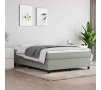 Giroletto a molle con materasso grigio chiaro 140x200cm tessuto