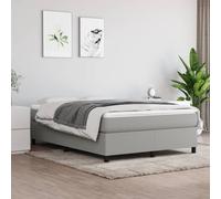 vidaXL Giroletto a Molle con Materasso Grigio Chiaro 140x200cm Tessuto