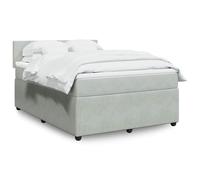 vidaXL Giroletto a Molle con Materasso Grigio Chiaro 140x200cm Velluto