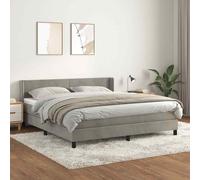 vidaXL Giroletto a Molle con Materasso Grigio Chiaro 160x200cm Velluto