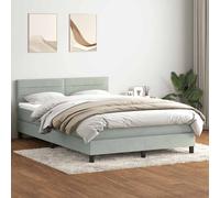 vidaXL Giroletto a Molle con Materasso Grigio Chiaro 160x220cm Velluto